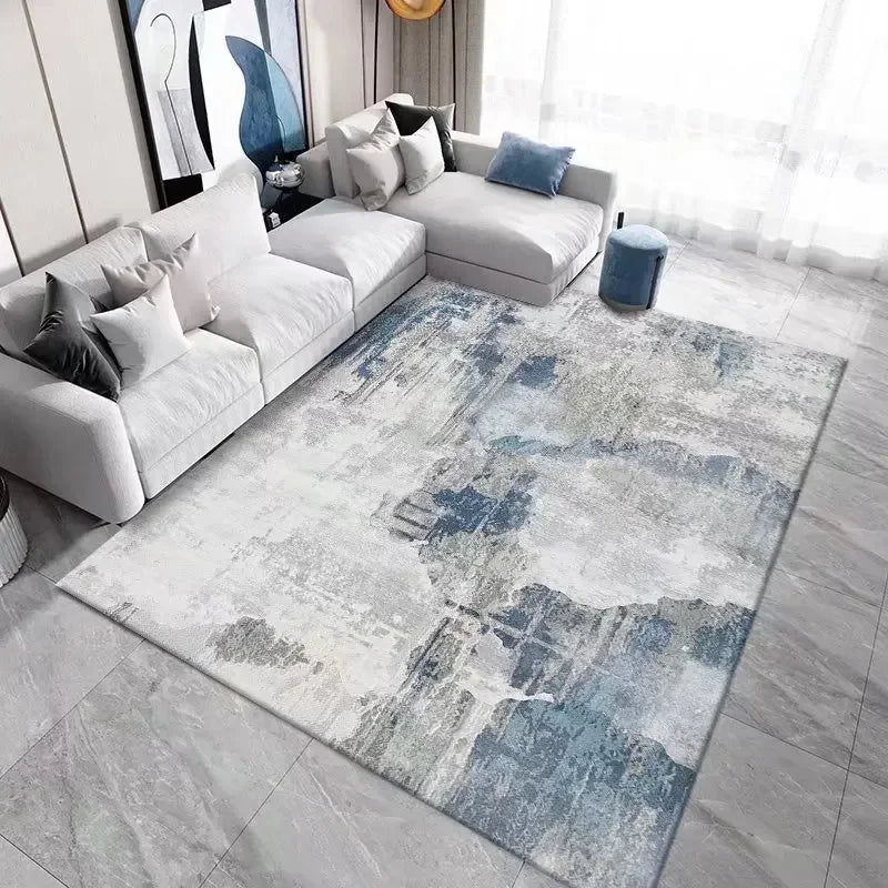 Alfombra de Salpicadura de Tinta de Elegancia Nórdica – Alfombra Abstracta Moderna para Sala de Estar y Dormitorio