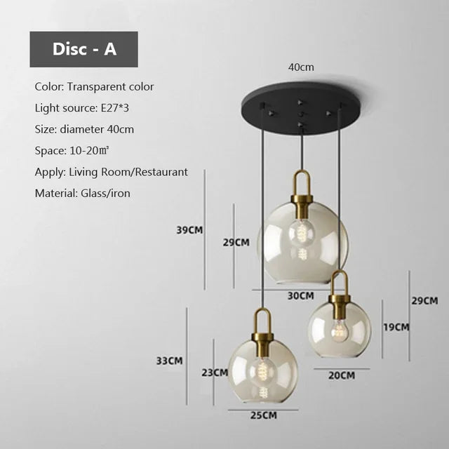 Suspension en verre fumé moderne