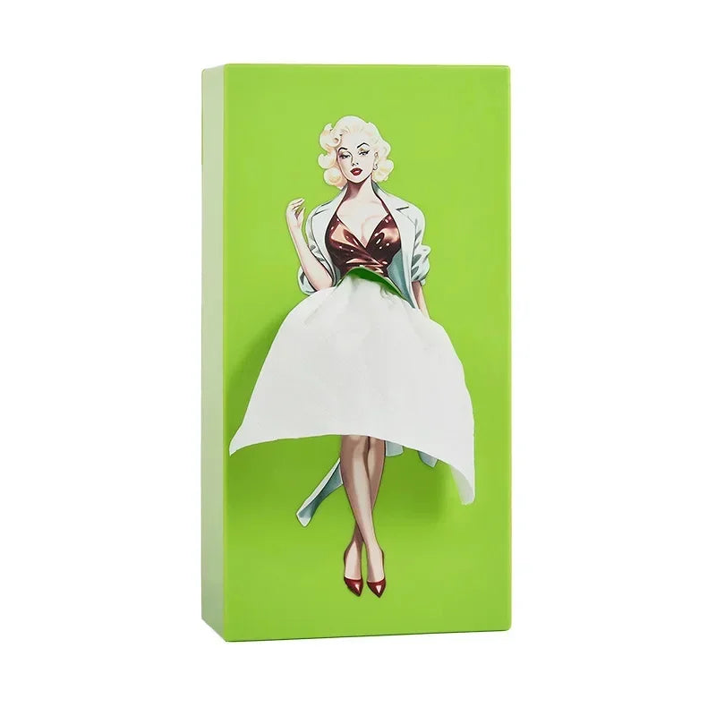 Funda para caja de pañuelos con estilo pin-up chic