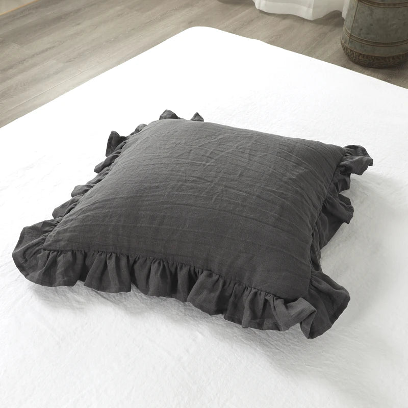 Soft Ruffled Pure Linen Cushion & Pillowcase Covers - 11 Colours, Various Sizes