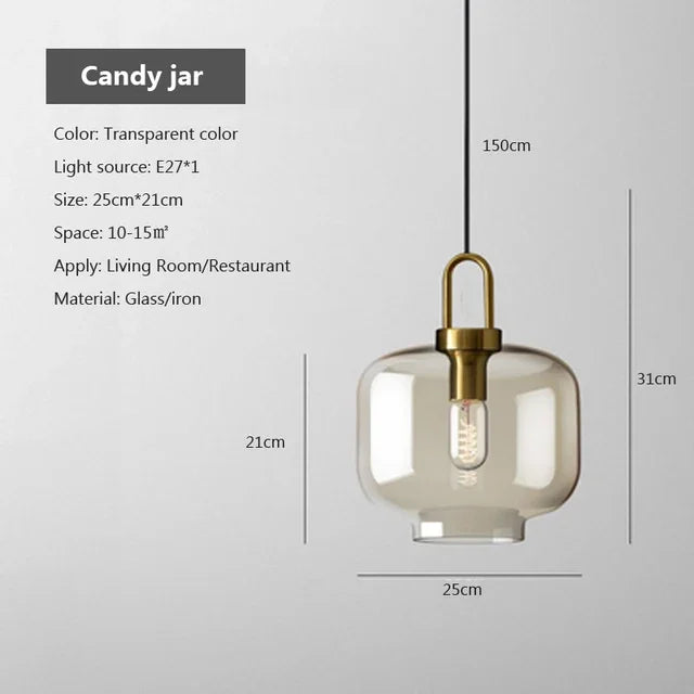 Modern Smoke Glass Pendant Light