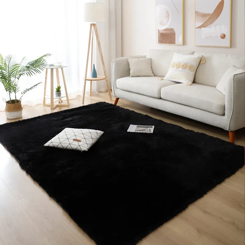 Winnie Luxe Furry Rug – Modern Soft Shag Carpet for Bedroom & Living Room