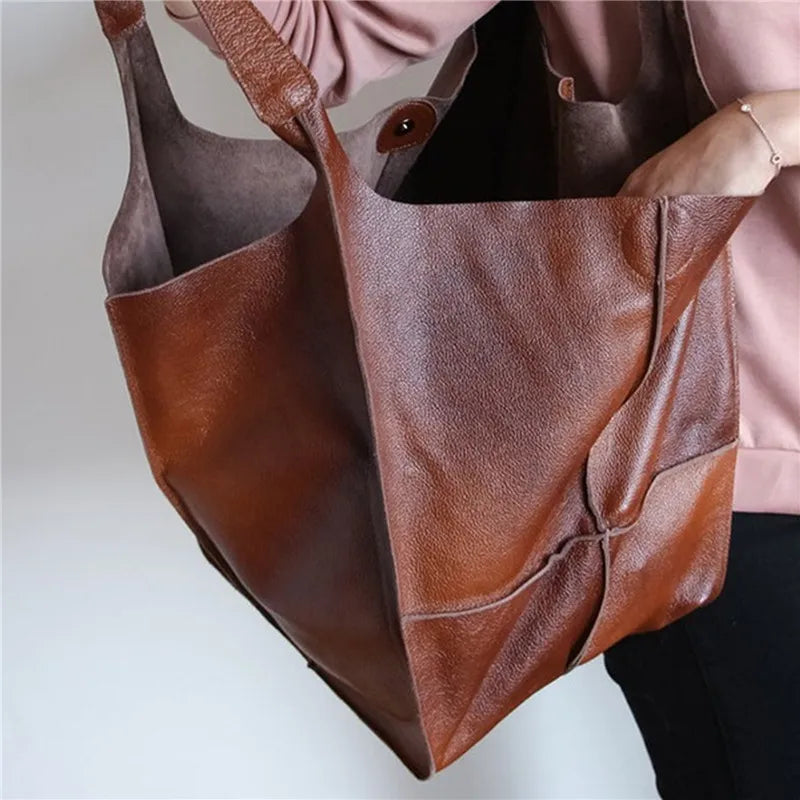 MILLICENTE | SAC FOURRE-TOUT EN CUIR SURDIMENSIONNÉ