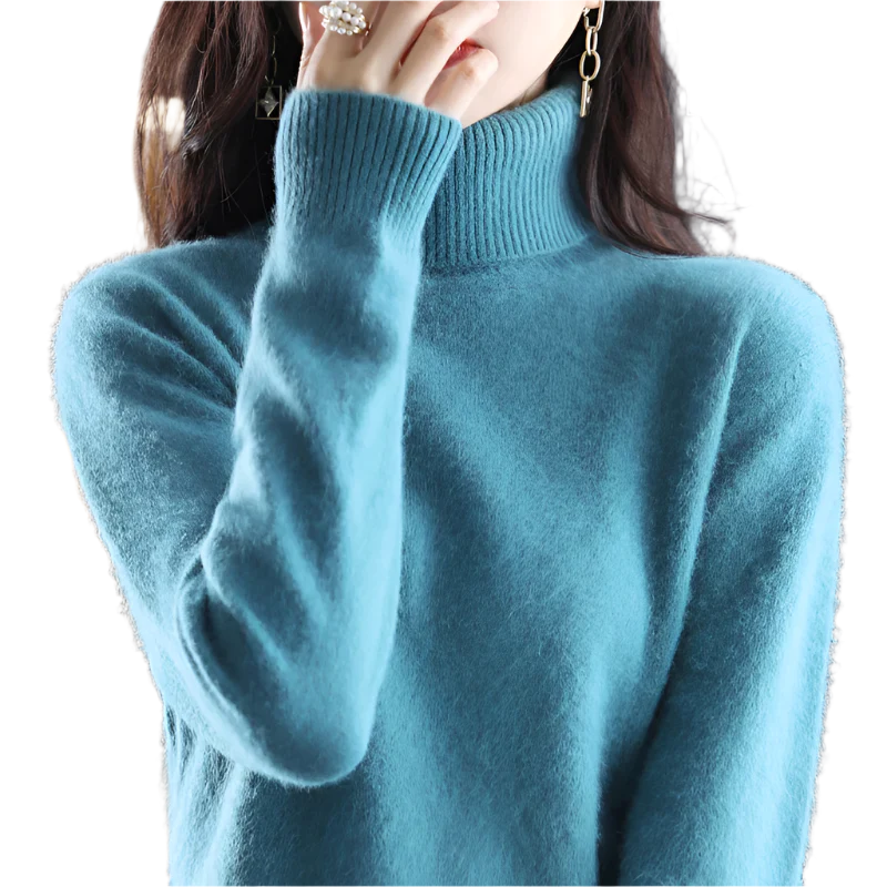 Sinead: Japanese-knit 100% Cashmere Turtleneck Sweater for women: autum&winter essential