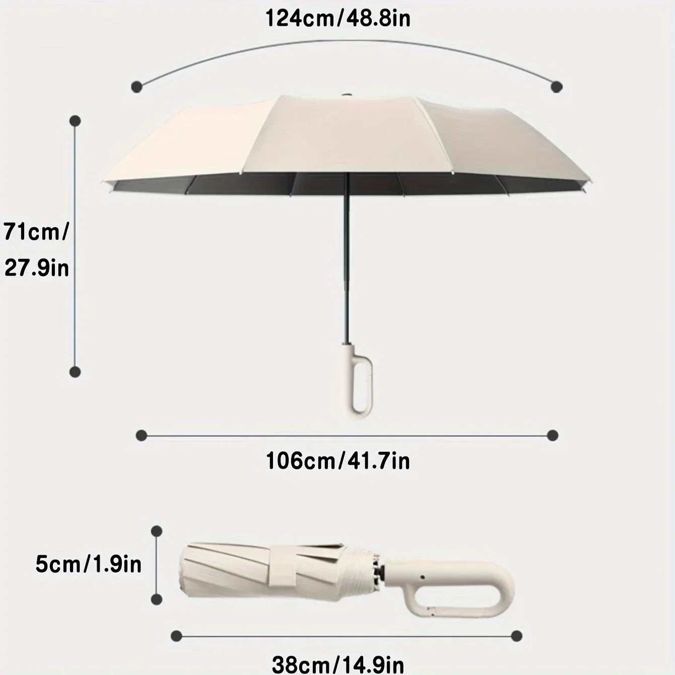 Parapluie compact contemporain renforcé