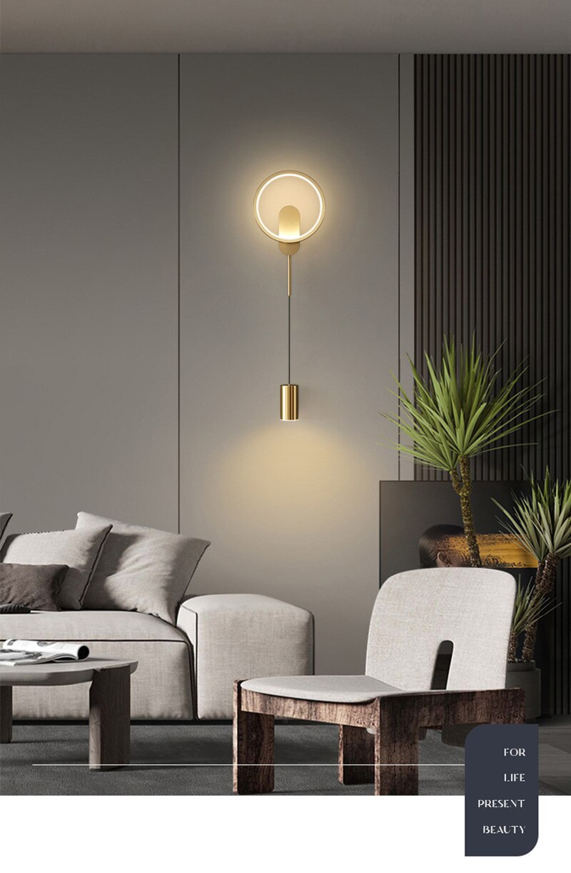 BAN Branwen Modern LED Nordic Gold Wall Light 24W