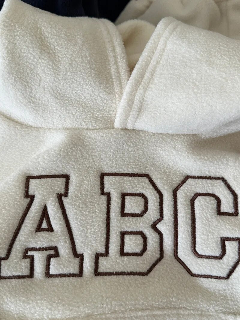 Sweat à capuche ABC doublé de fourrure pour enfants