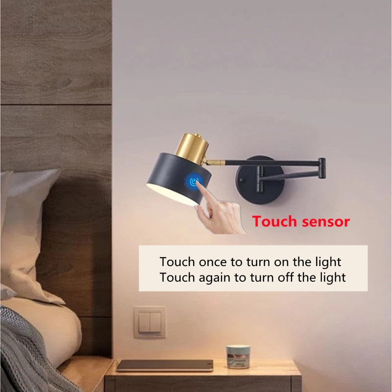 KIN Grace - Touch Sensor Wall Lights Adjustable Swing Long Arm