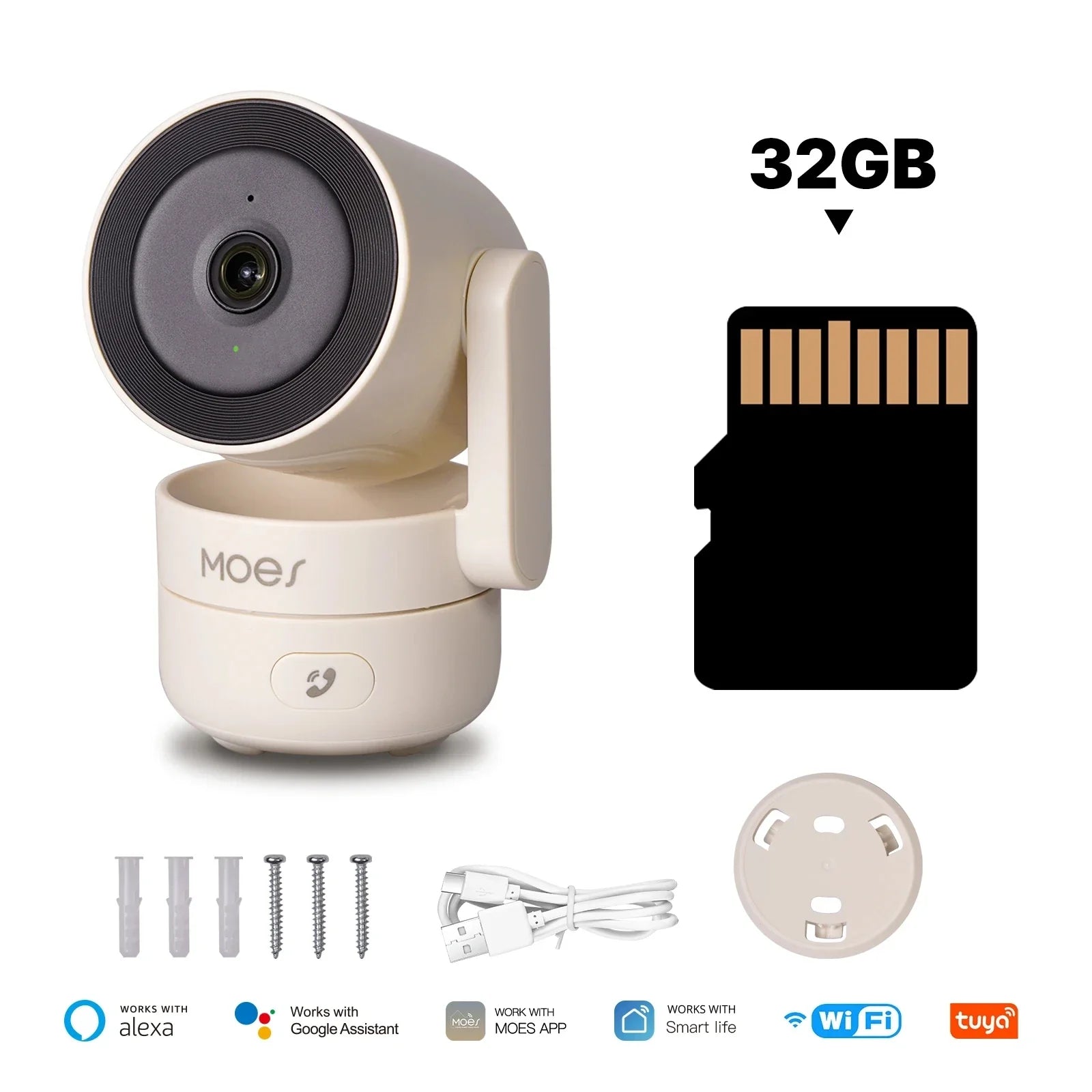 MOES Tuya WiFi Cameră de Securitate Interioară Pan/Tilt Smart 4MP HD