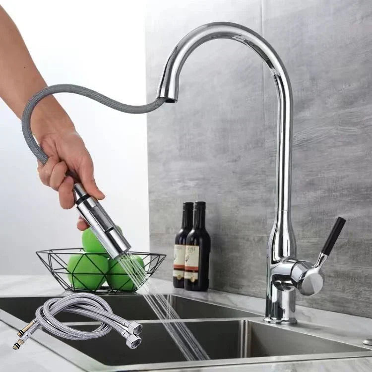 SteelFlow – Kitchen mixer tap with pull-out hand shower faucet