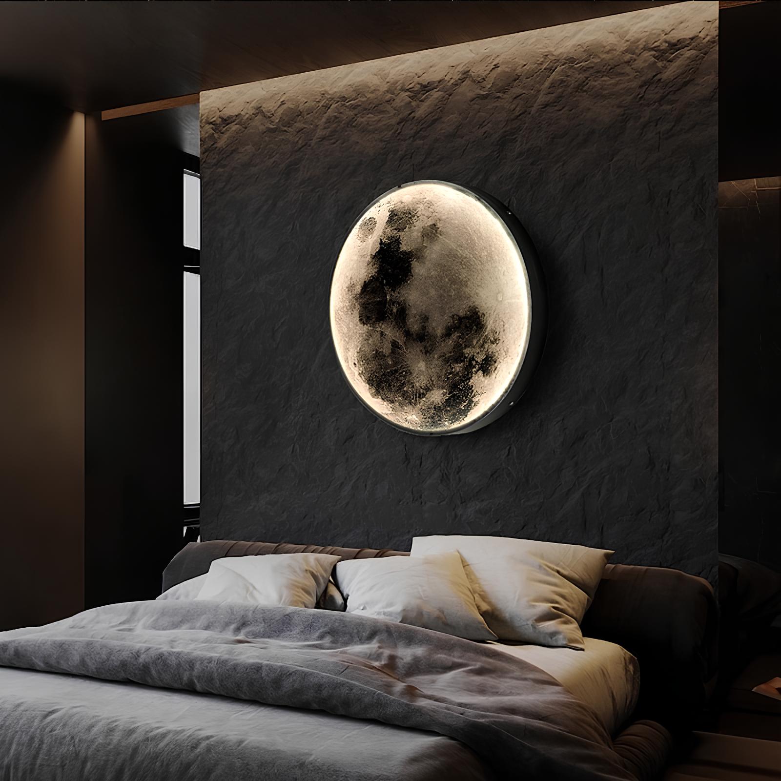 Lampada da parete a soffitto a LED rotonda Moon, camera da letto, bambini, soggiorno