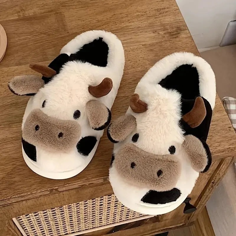 PlushCow - Roliga och Mysiga Vintertofflor