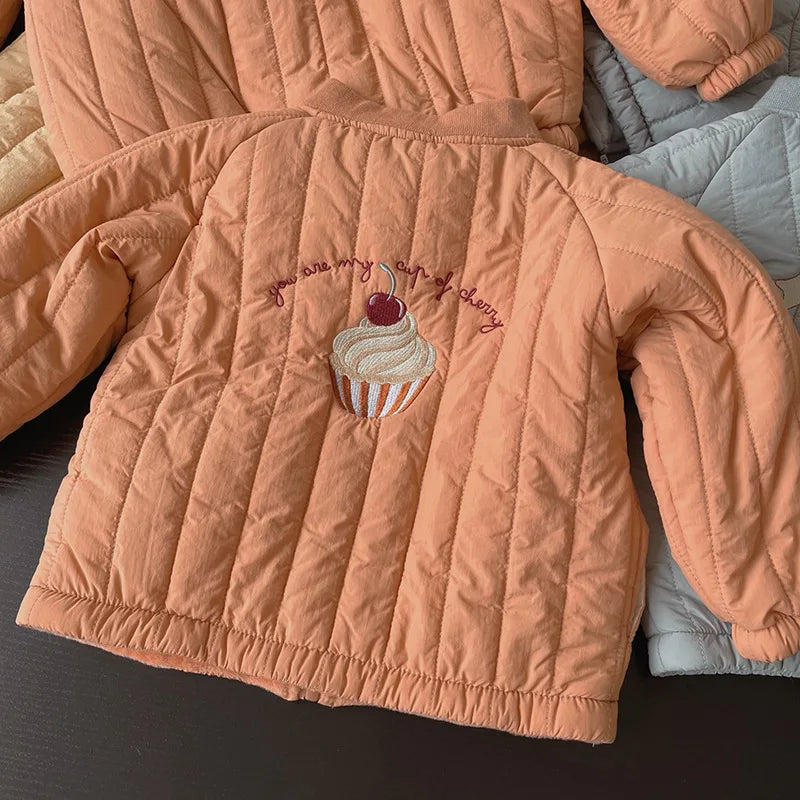 1-6 anni Abbigliamento per bambini Autunno addensato piumino in cotone per ragazza Giacca per bambini Cappotto caldo per bambini Capispalla per bambini Abbigliamento invernale