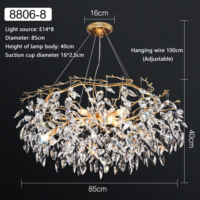 Chandelier en cristal moderne Glamour doré