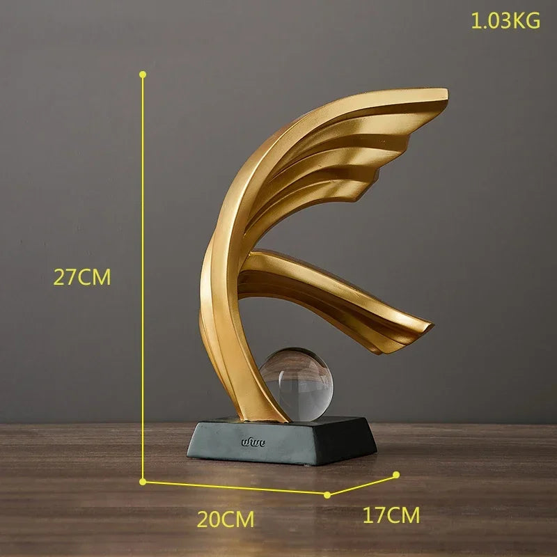 Luxury Golden Abstract Sculpture