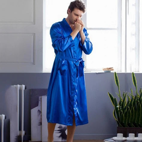 Sara Men's 3XL Satin Robe - Luxury Wedding Sleepwear