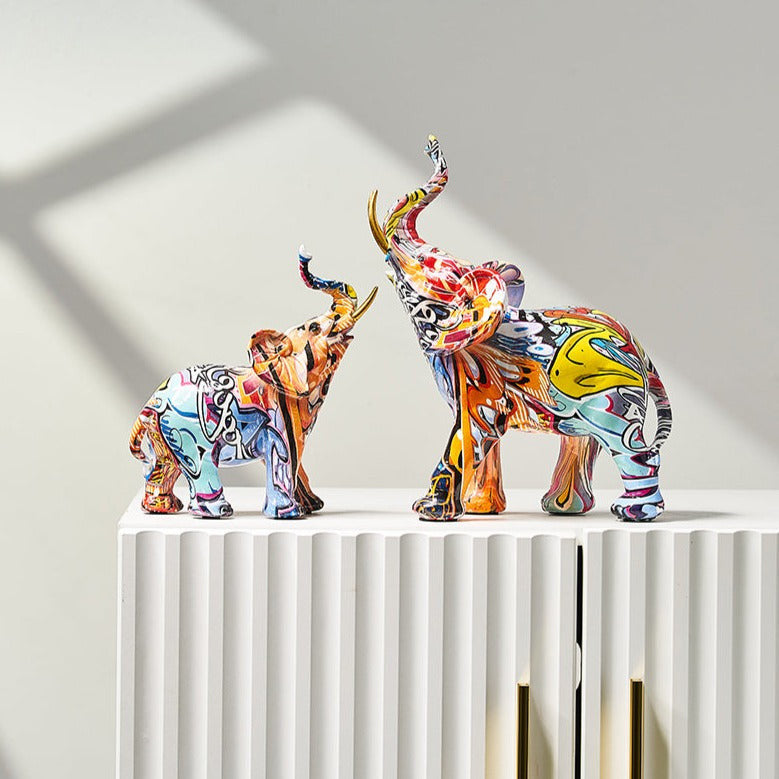 Vrimlo® Olifant Nordic Geschilderd Standbeeld