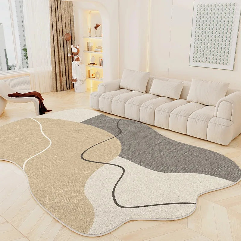 Tapis doux et moelleux en forme irrégulière Winnie – Tapis antidérapant confortable pour le salon et la chambre