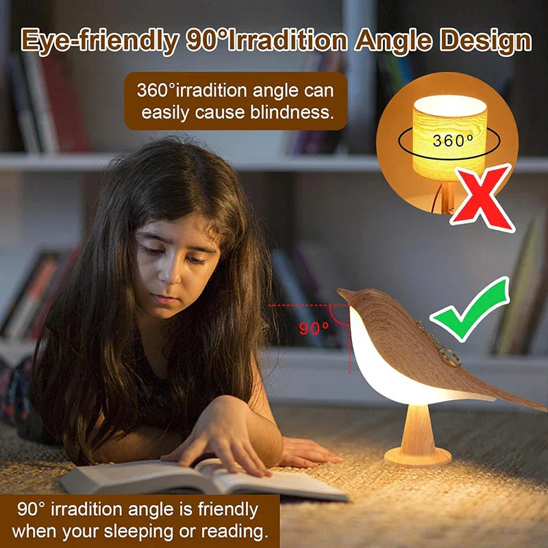 Colorful Wooden Bird Table Lamp