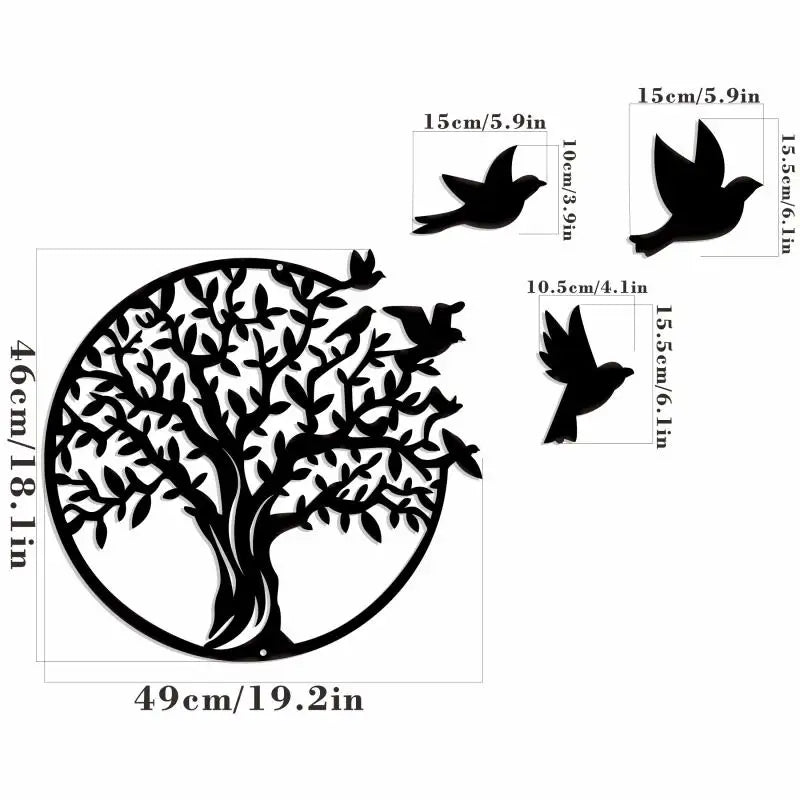 Round Metal Tree Wall Decor