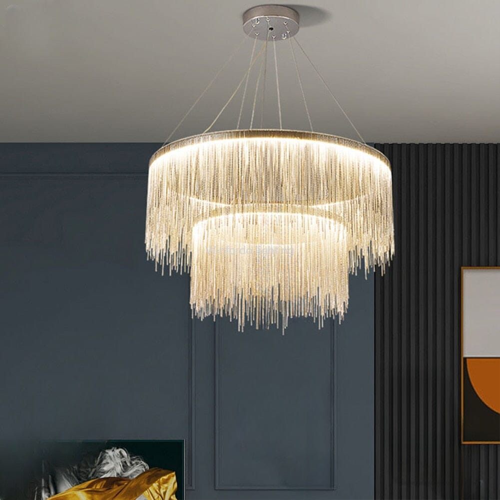 Nordic LED Chrome Round Chandelier