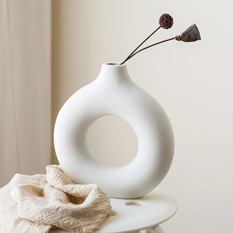 Minimalist Nordic Donut Design Vase