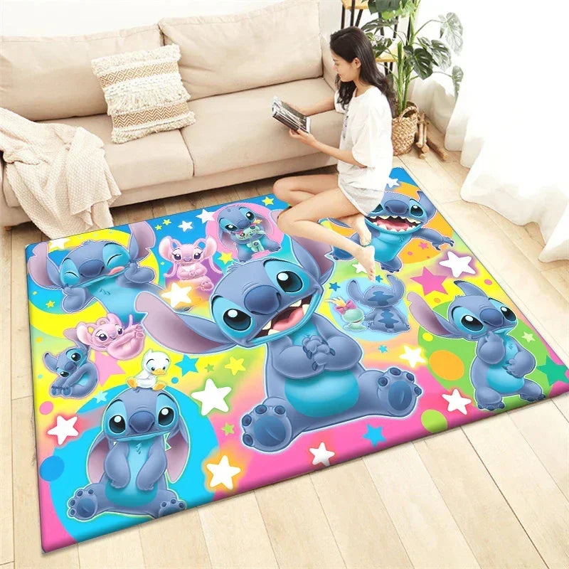 Alfombra de dibujos animados Winnie Stitch – Decoración del hogar acogedora y vibrante