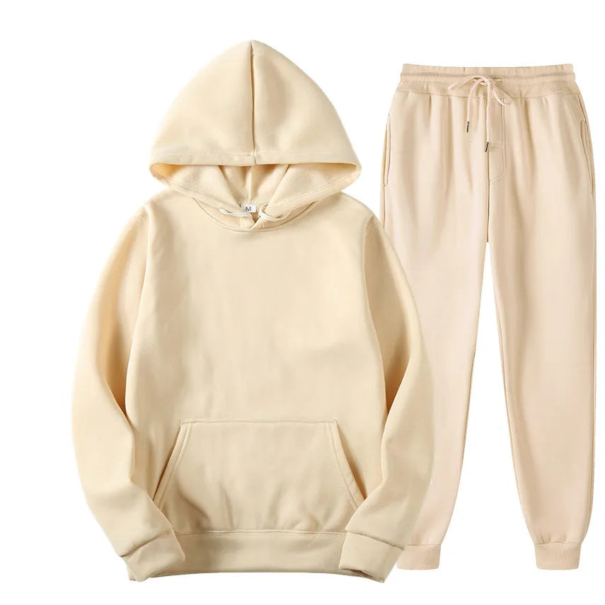 Tracksuit Set - Casual Two-Piece Hooded Sport Set for Spring and Autumn in cotton