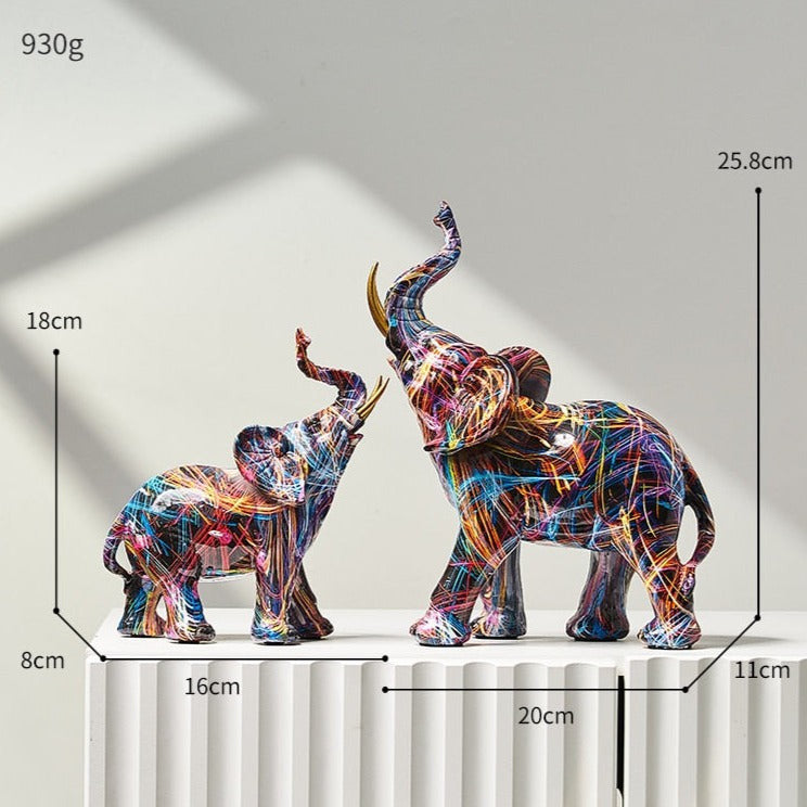 Vrimlo® Olifant Nordic Geschilderd Standbeeld