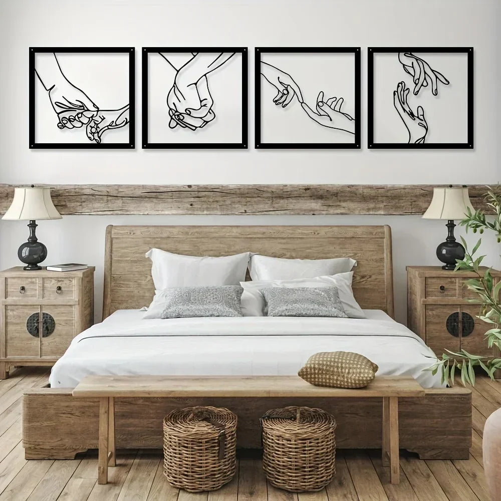 Embrace Hands Metal Wall Art