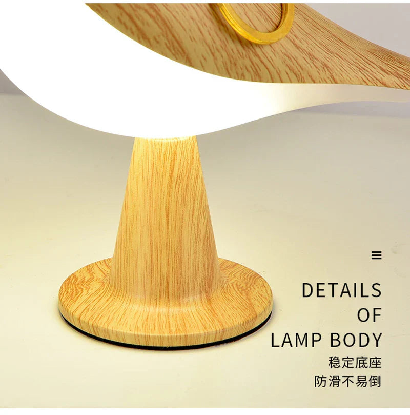 Colorful Wooden Bird Table Lamp