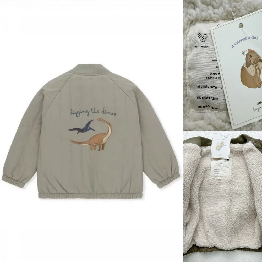 Chaqueta acogedora de lana de cordero para niños: prendas de abrigo de invierno unisex para niños pequeños y niños