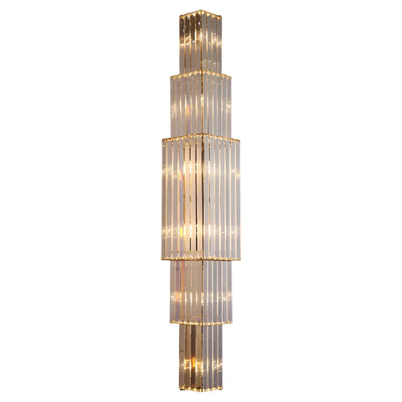 Opulent Pillar Crystal Wall Lamp