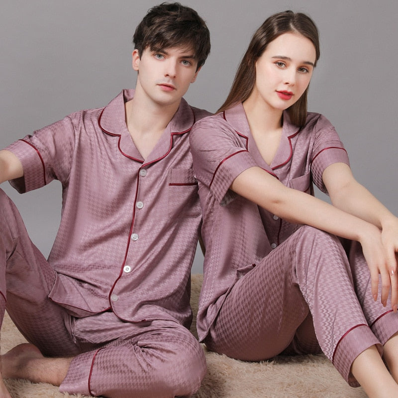 Elegant couple pyjamas set