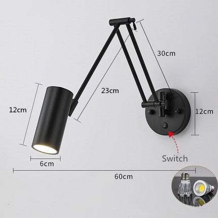 KIN Grace - Touch Sensor Wall Lights Adjustable Swing Long Arm