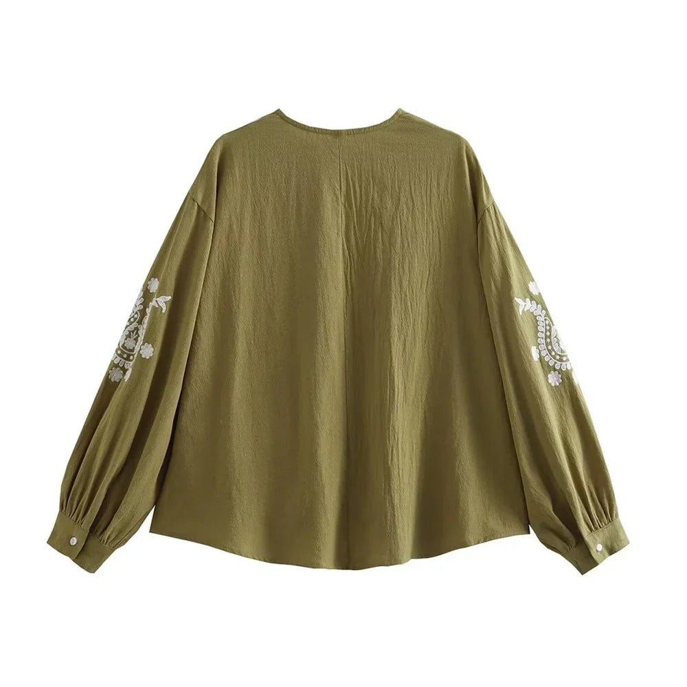 Blusa bohemia de algodón