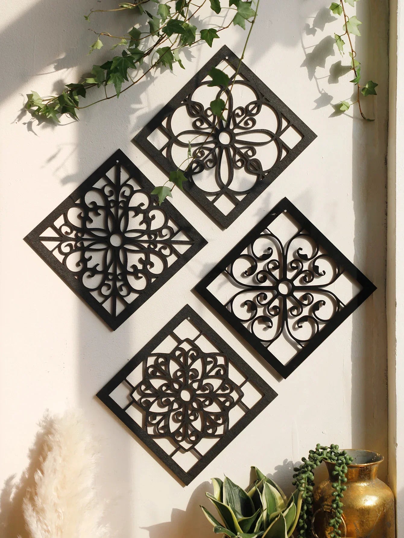 Black Wooden Wall Decor