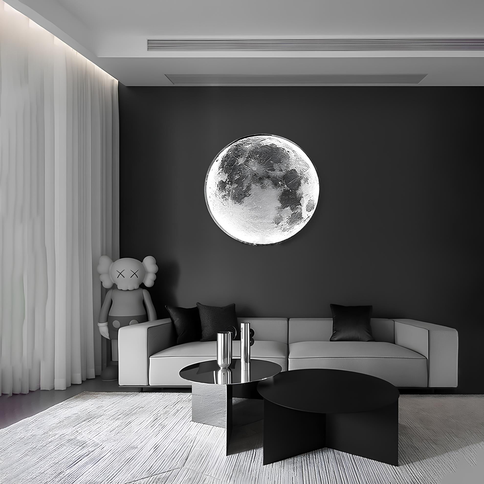 Wall Ceiling Mount LED Round Moon Lamp, Bedroom, Children, Living Room