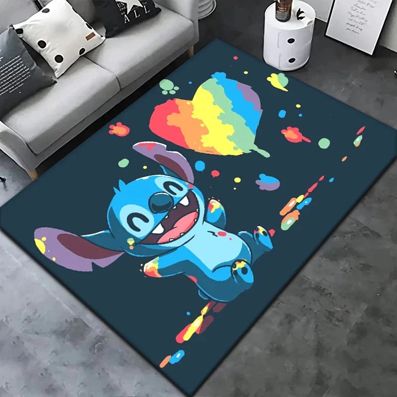 Alfombra de dibujos animados Winnie Stitch – Decoración del hogar acogedora y vibrante