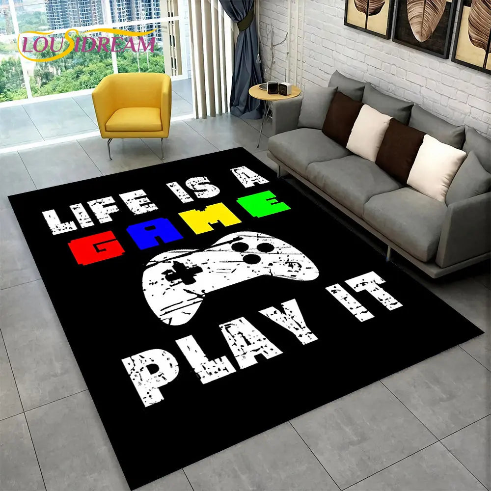 Alfombra de Juego Alex 3D Gamer - Gran Alfombra Antideslizante para Niños y Sala de Estar