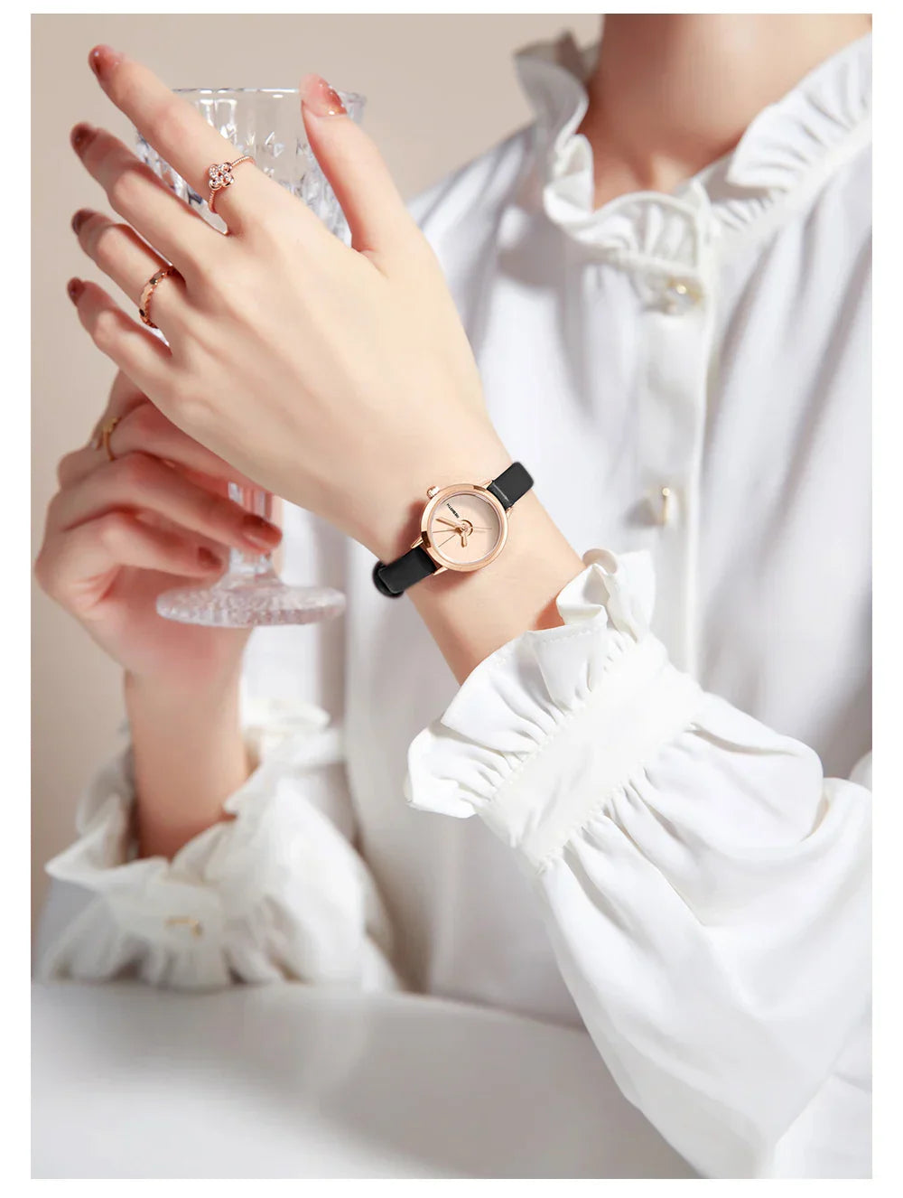 Mini Vintage Leather Watch for women