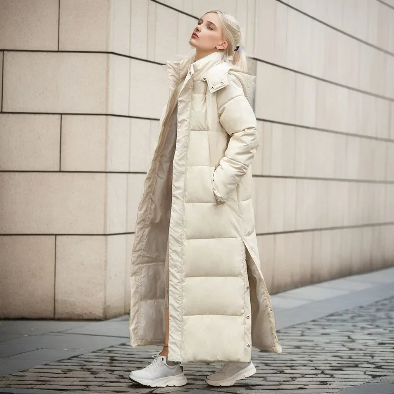 Bente : Parka/veste longue aux genoux pour l'automne et l'hiver