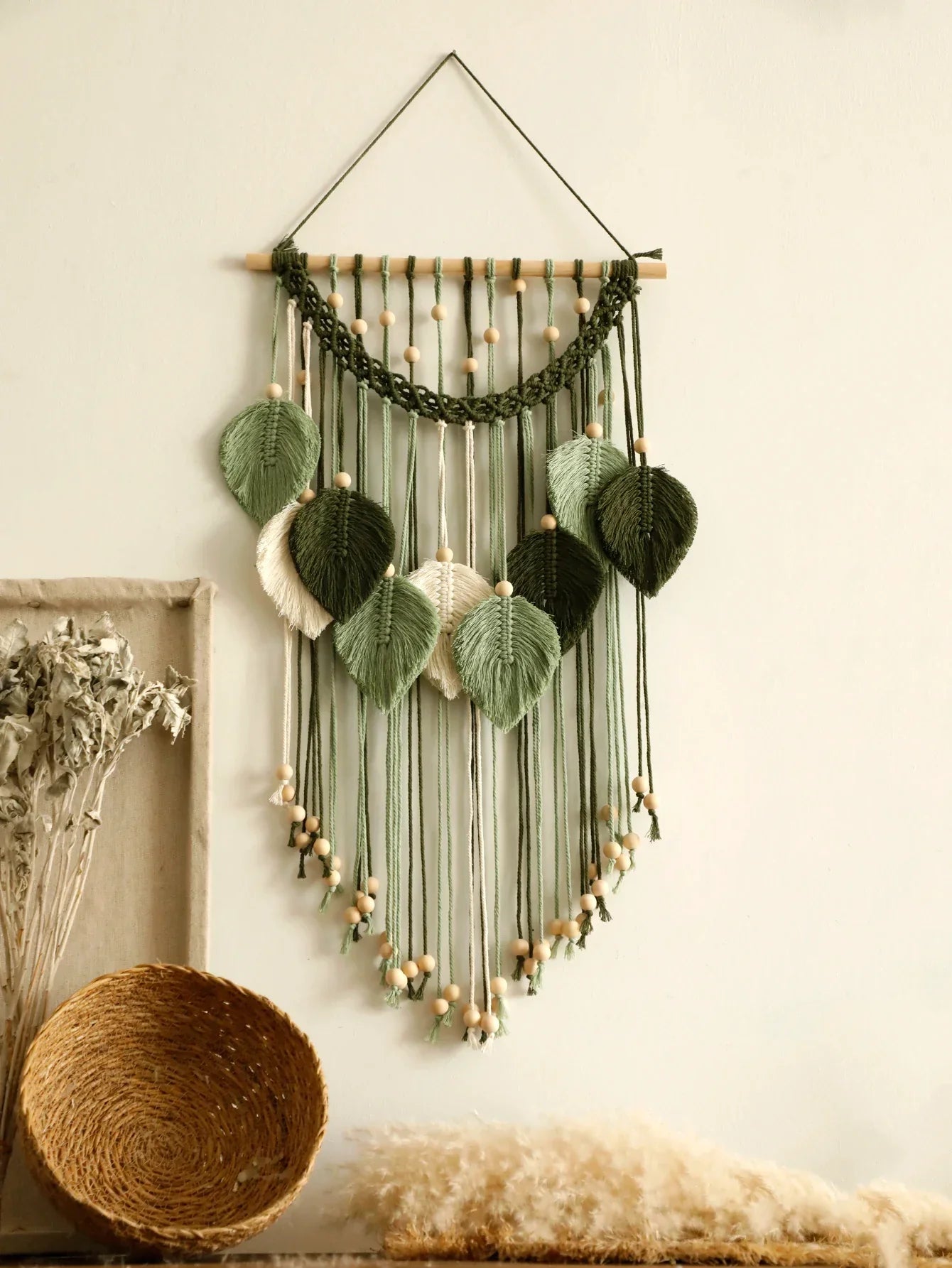 Multicolor Leaves Hand Woven Wall Hanging