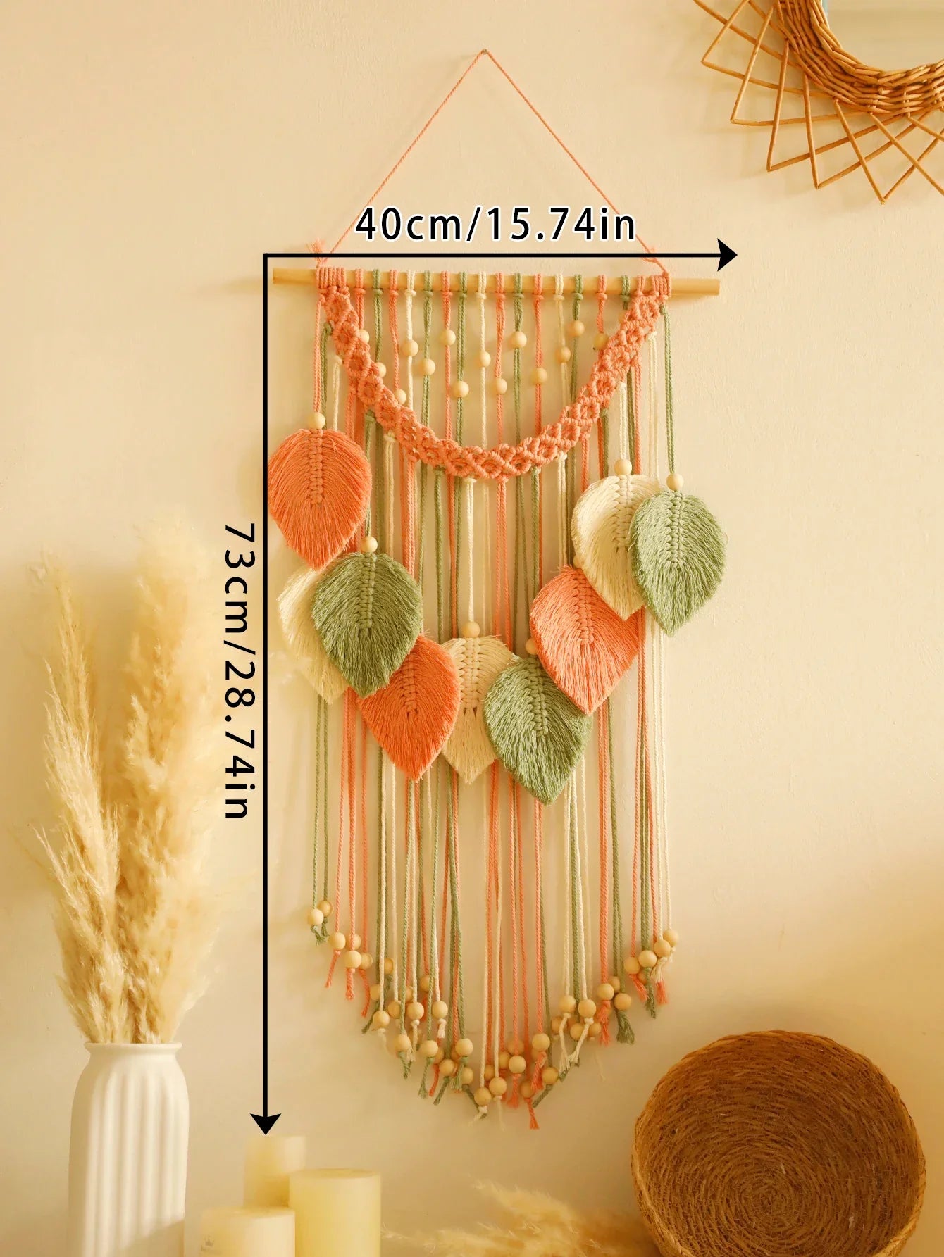 Multicolor Leaves Hand Woven Wall Hanging