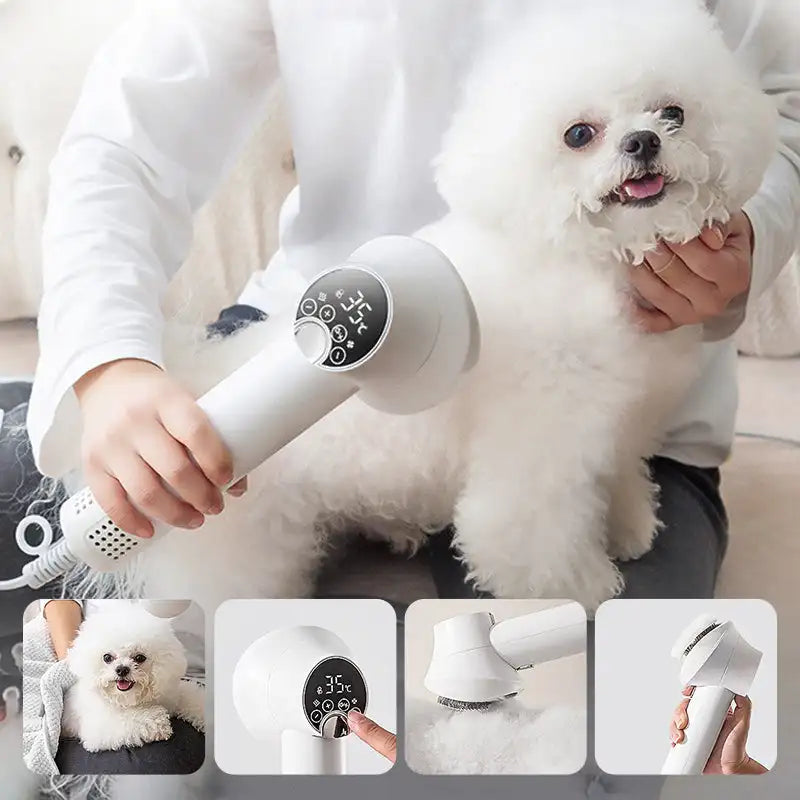 PurrfectDry - 2-in-1 Quiet Hair Dryer with Brush for Pets