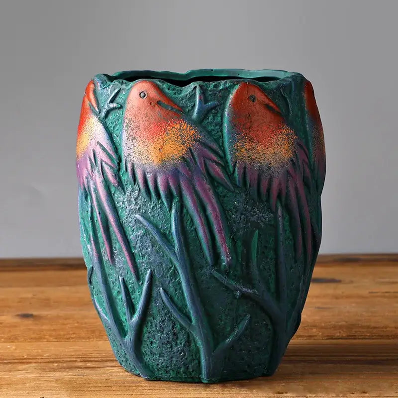 Painted Ceramic Plant Pot