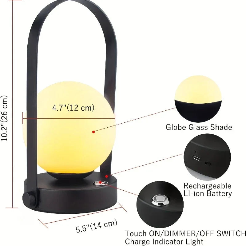 Lampada da tavolo portatile wireless dimmerabile