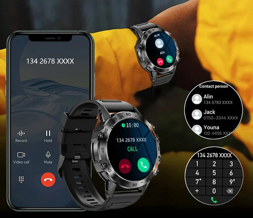 Montre intelligente Maxwell Pro Steel – Suivi d'appels et de remise en forme Bluetooth 1,39" pour Android et iOS