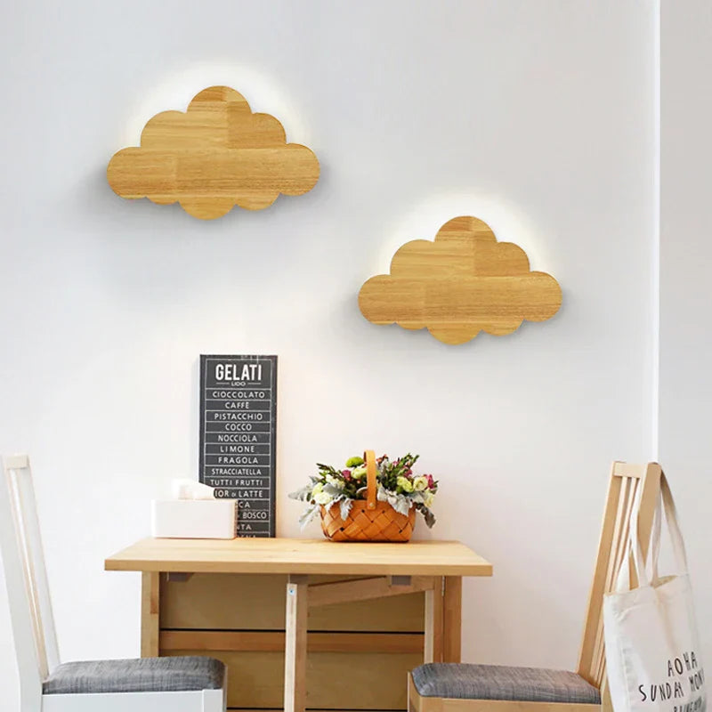 Cloud Wooden Wall Lights