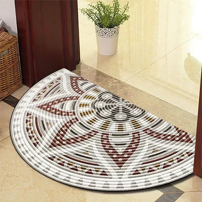 Winnie Retro Felpudo Semicircular – Elegante Alfombra de Entrada Antideslizante para Interior